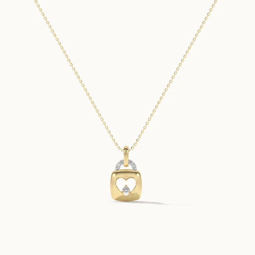 Heart Lock Diamond Necklace