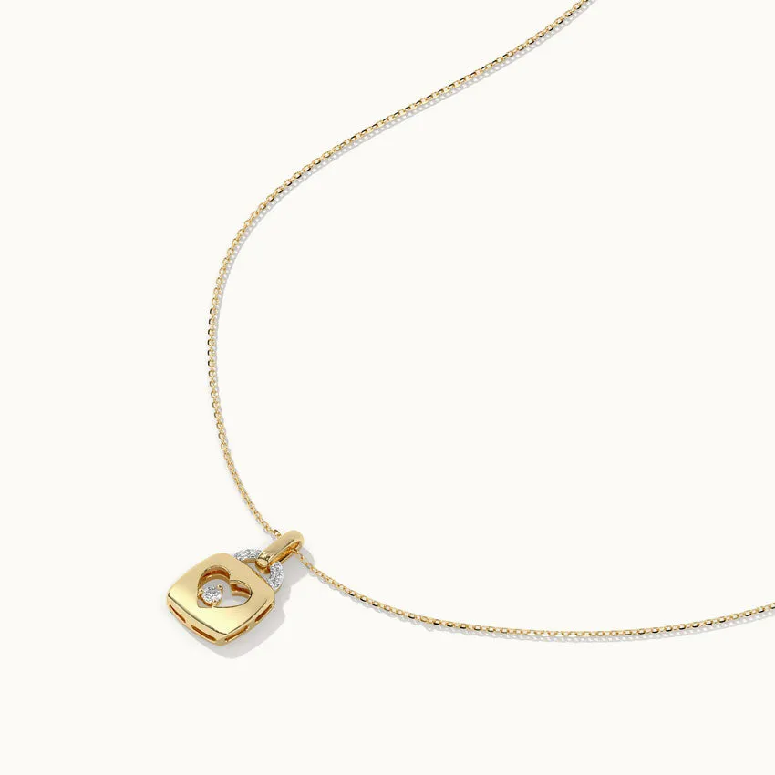 Heart Lock Diamond Necklace