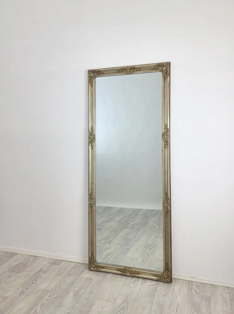 Intricate Antique Champagne Mirror 70x170cm - French Provincial