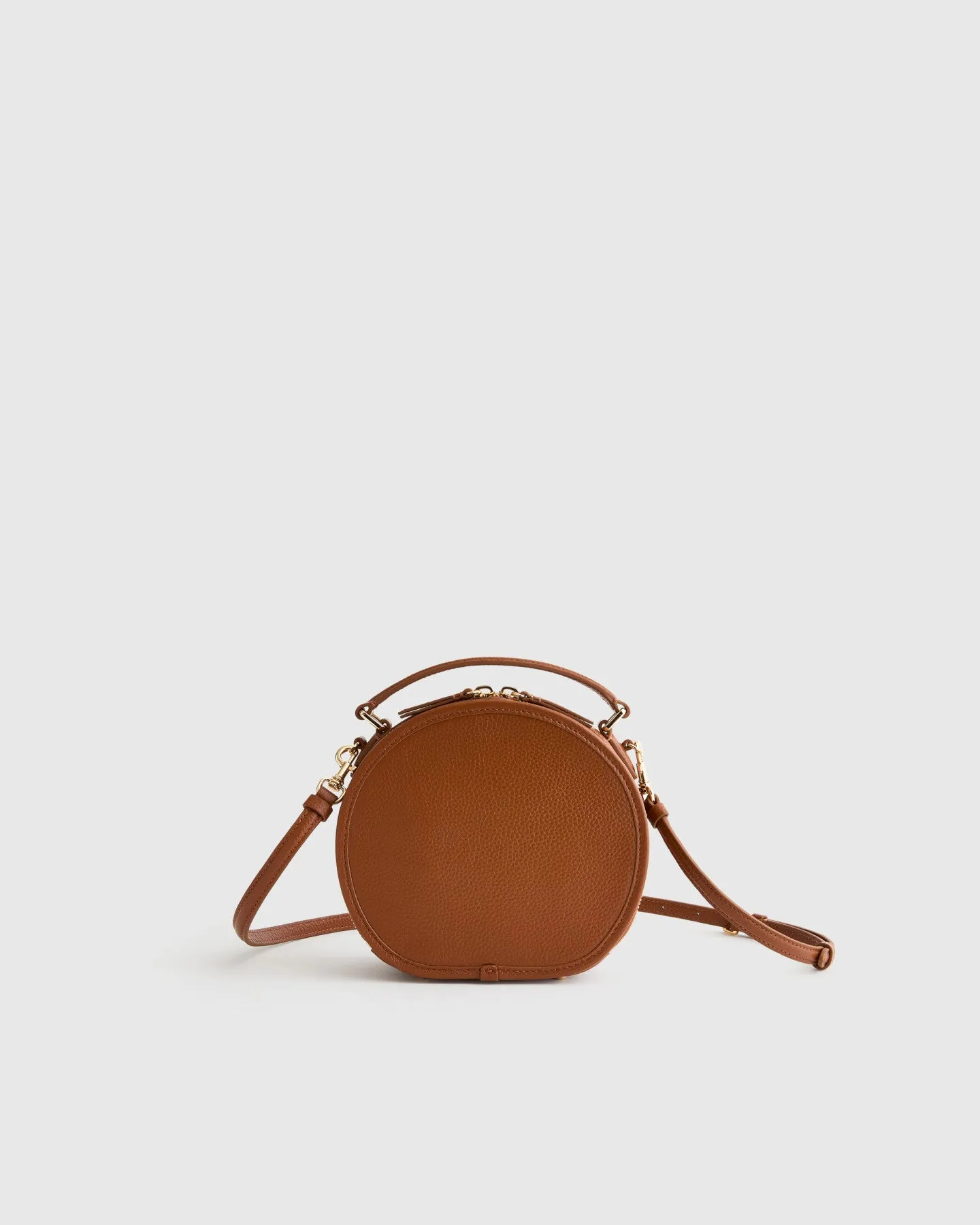 Italian Leather Top Handle Circle Bag