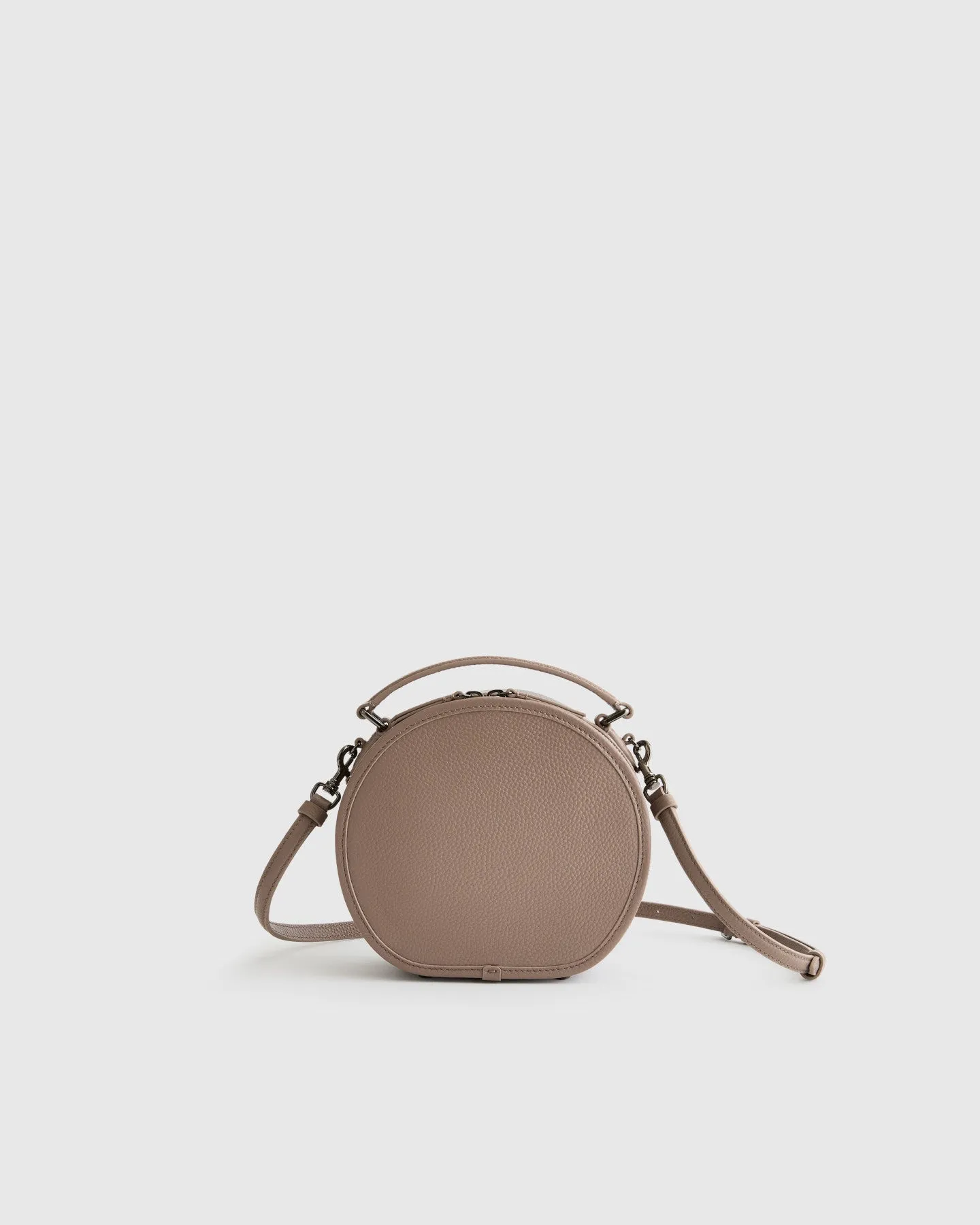 Italian Leather Top Handle Circle Bag