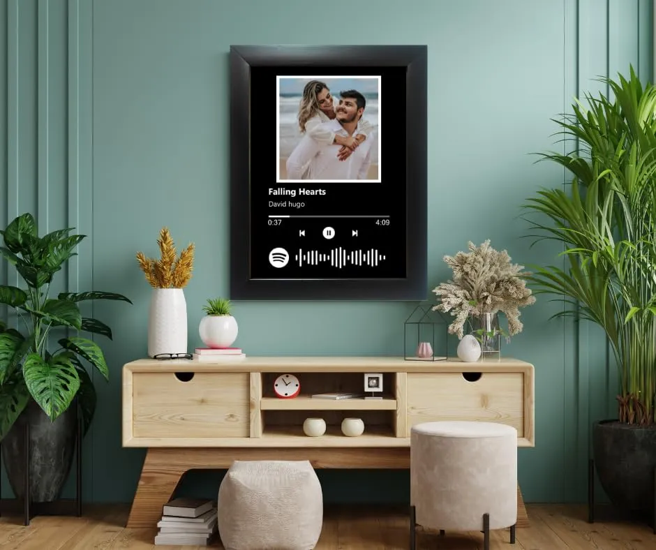 Jadoun Customized Spotify Photo For friend, girlfriend, wife,husband,(Frame with scannable code) | Gift | Birthday | Anniversary 6x8 inch..
