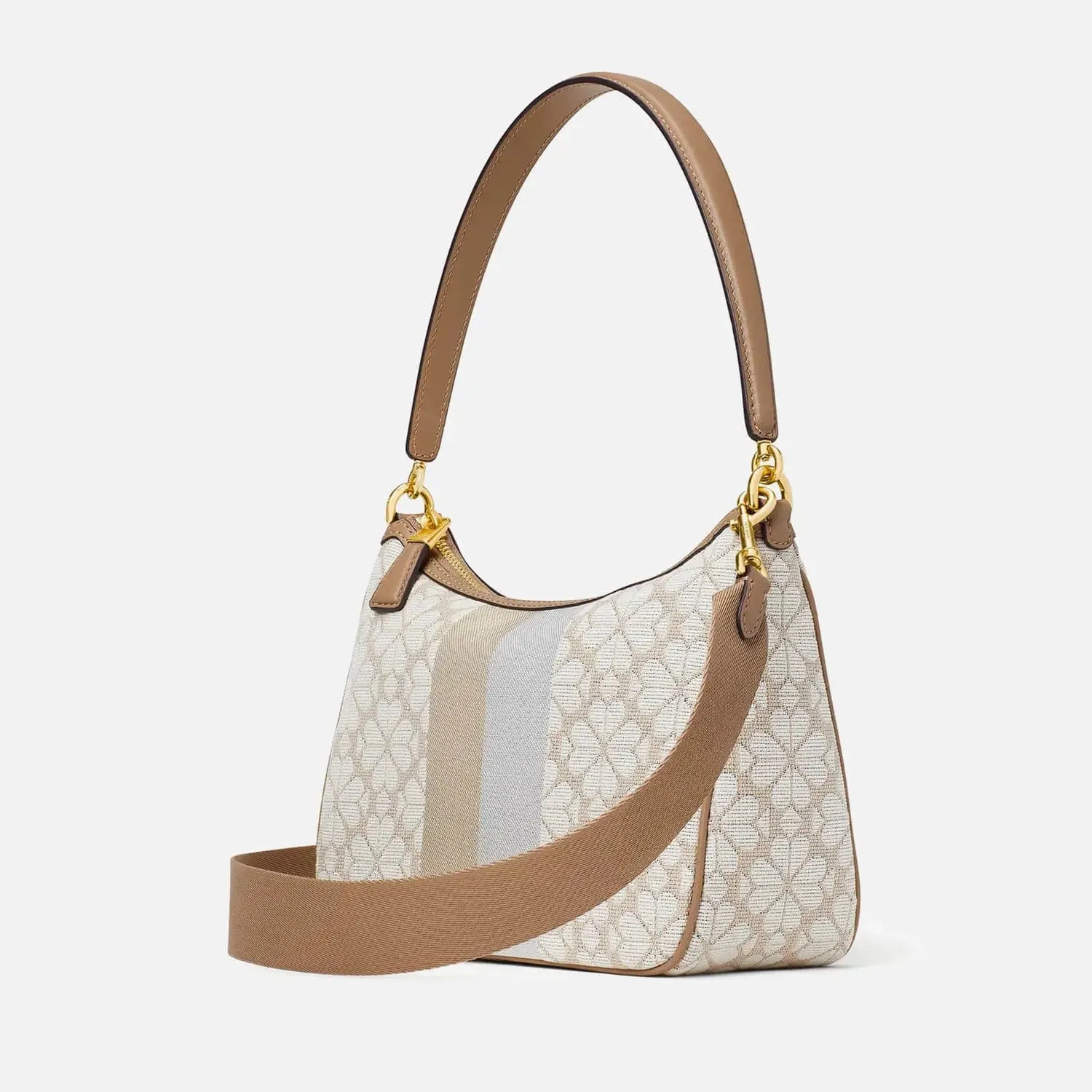 Kate Spade Women's Small Sam Leather-trimmed Jacquard Bag Natural