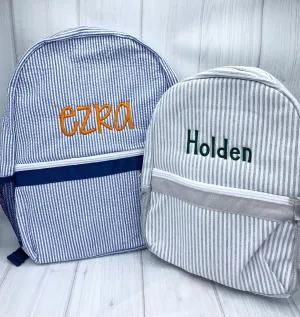 Kids Seersucker Backpack