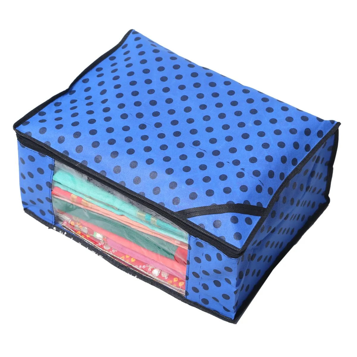 Kuber Industries 2 Piece Designer Polka Dots Non Woven Saree Cover Set (NWSC114)