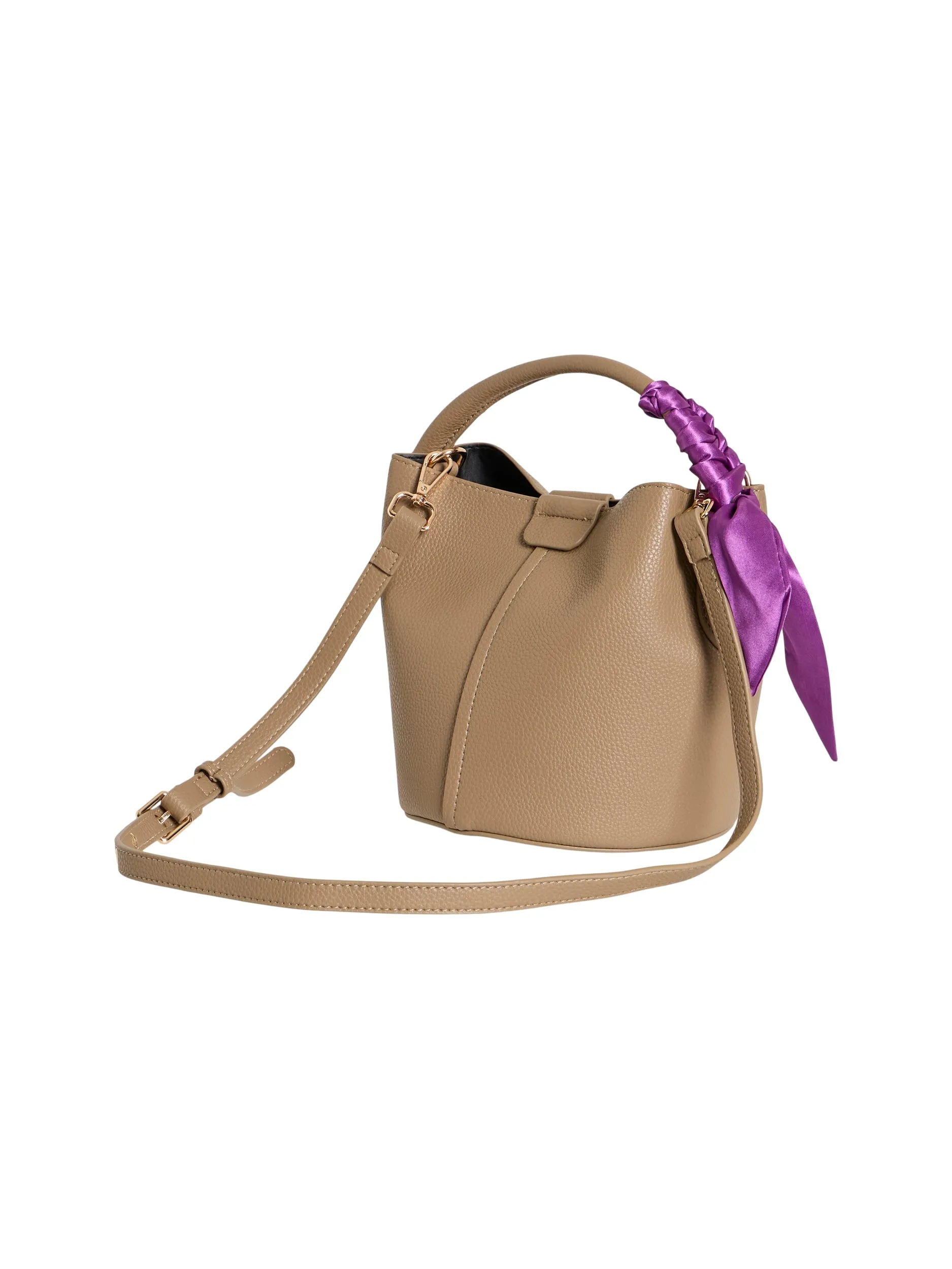 MARY SHOULDER BAG (MID BROWN/PURPLE)
