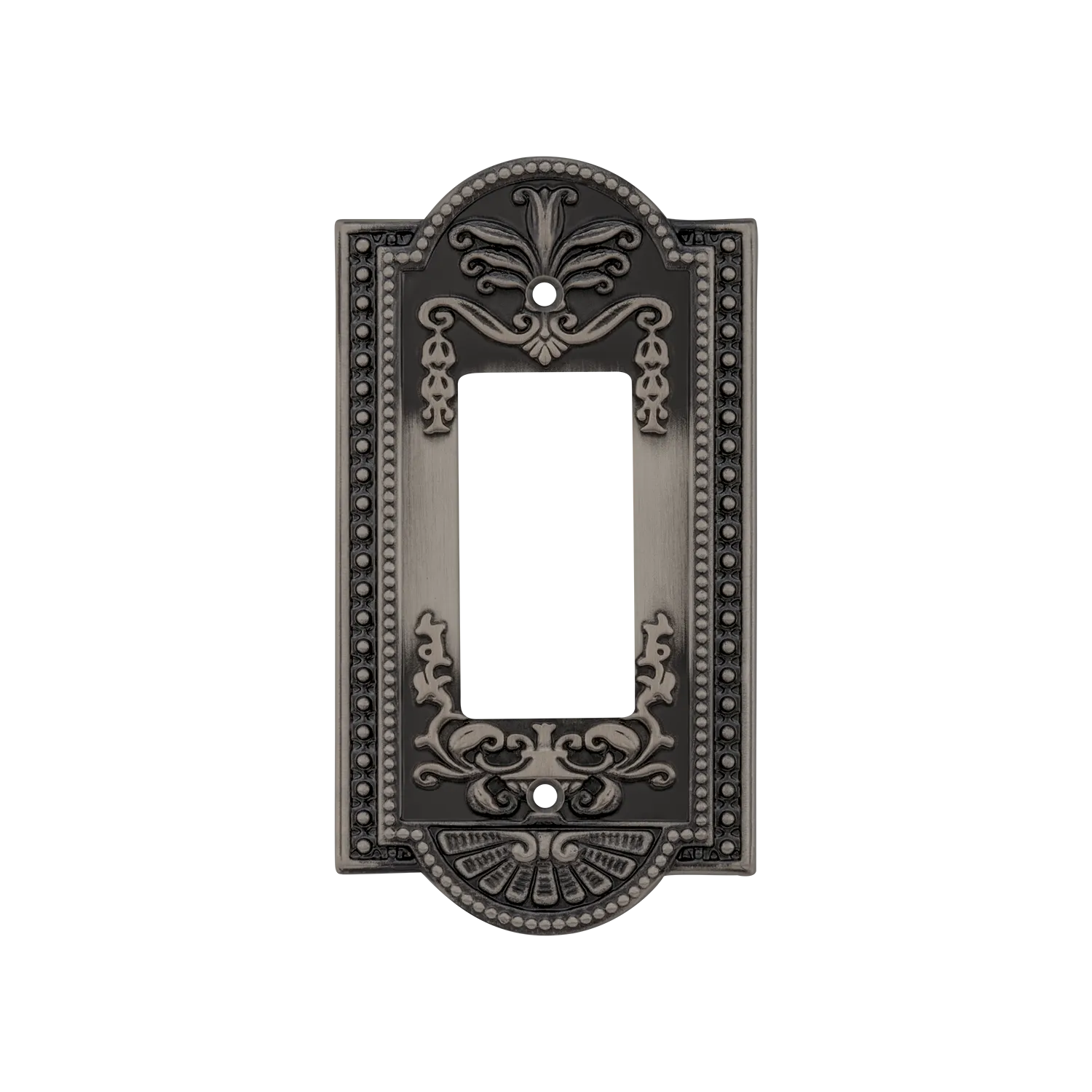 Meadows Switch Plate with Single Rocker in Antique Pewter