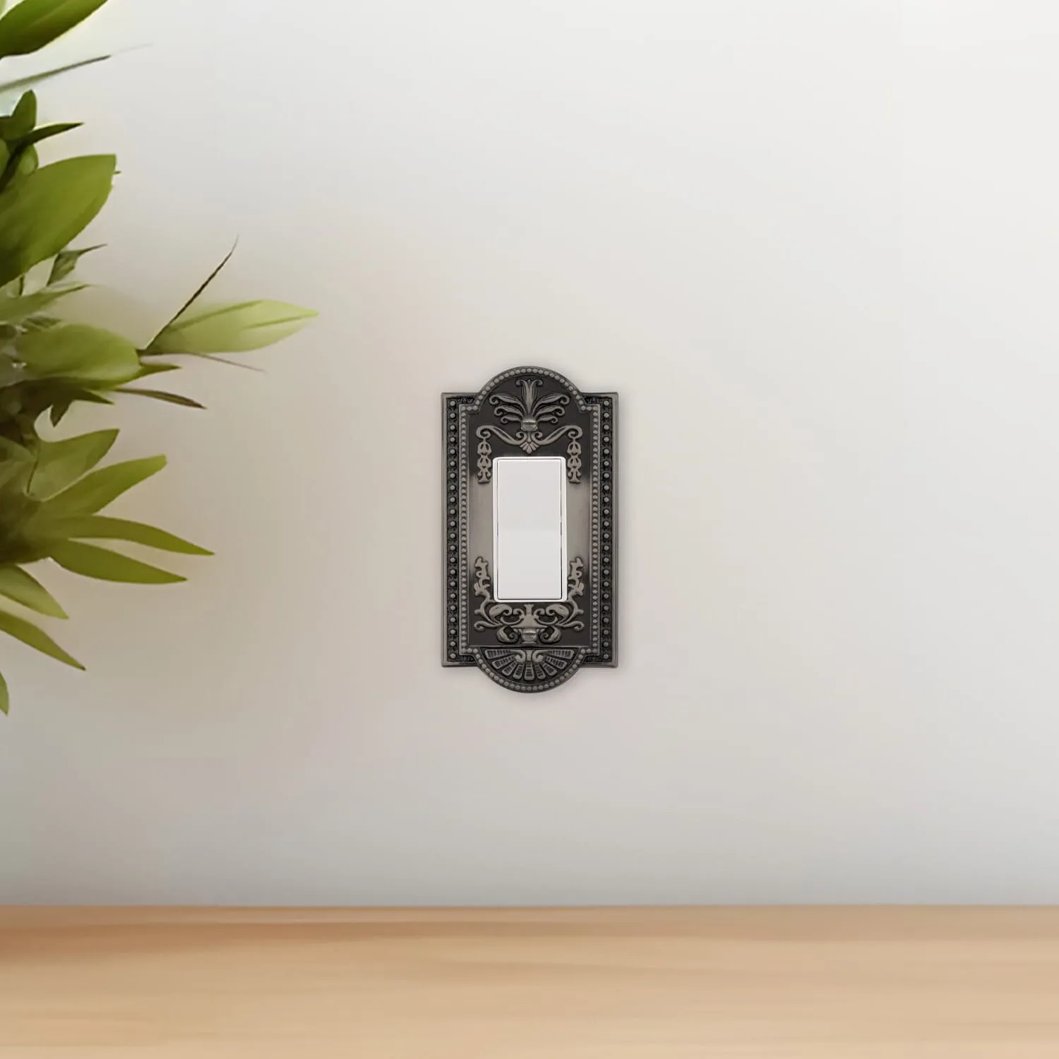 Meadows Switch Plate with Single Rocker in Antique Pewter