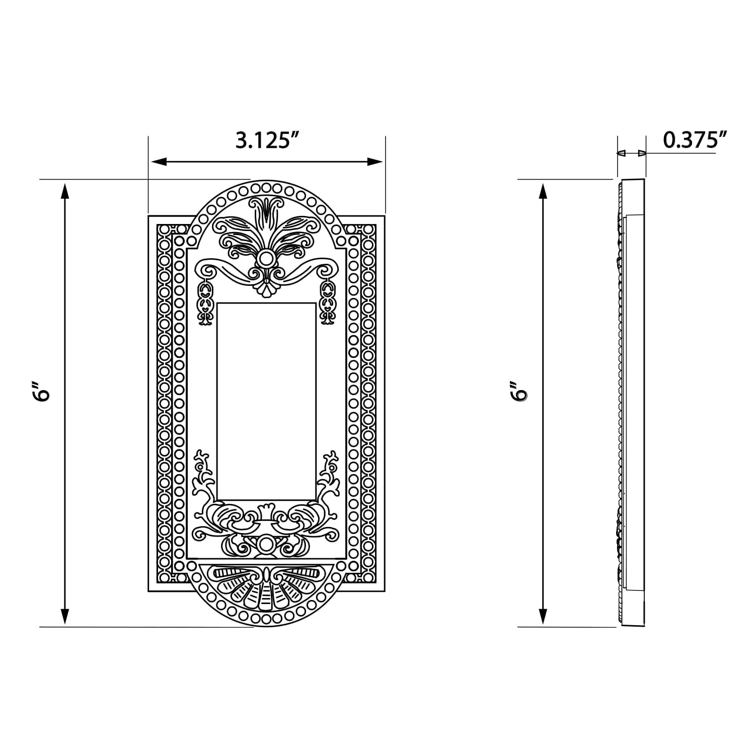 Meadows Switch Plate with Single Rocker in Antique Pewter