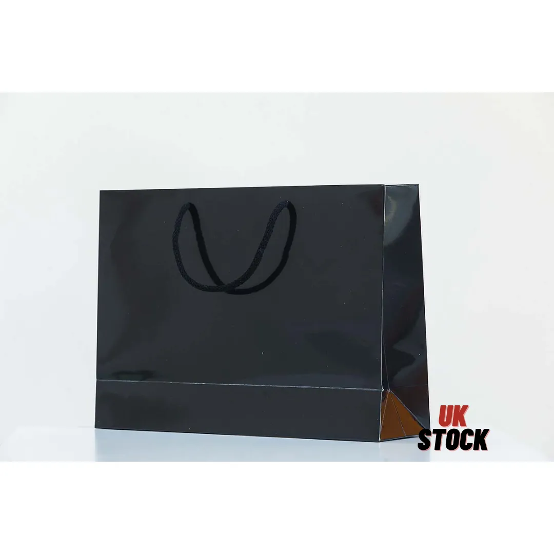Medium Black Glossy Laminated Uk Carrier Bags