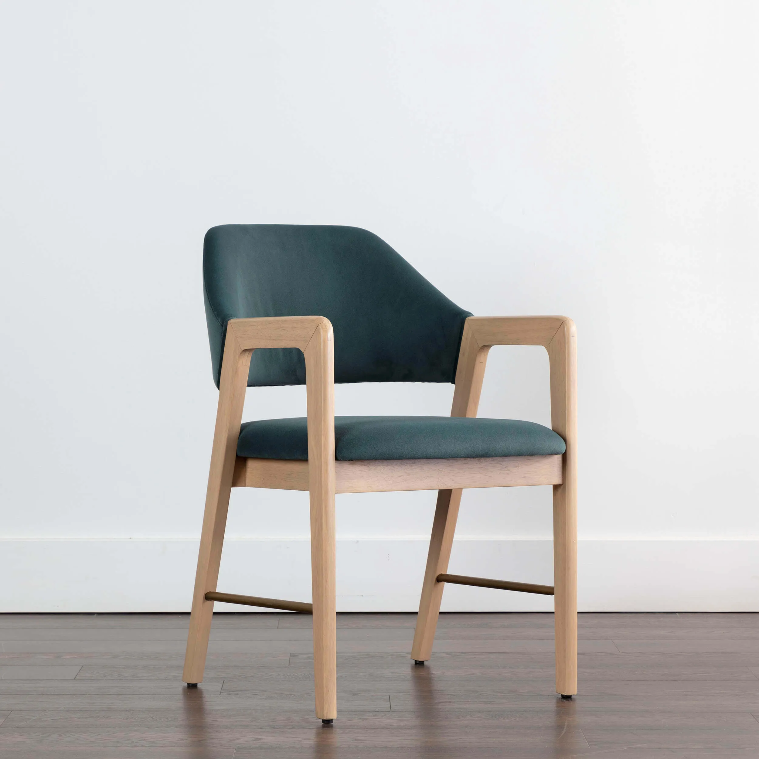 Milton Arm Chair, Meg Dusty Teal/Light Wash, Set of 2