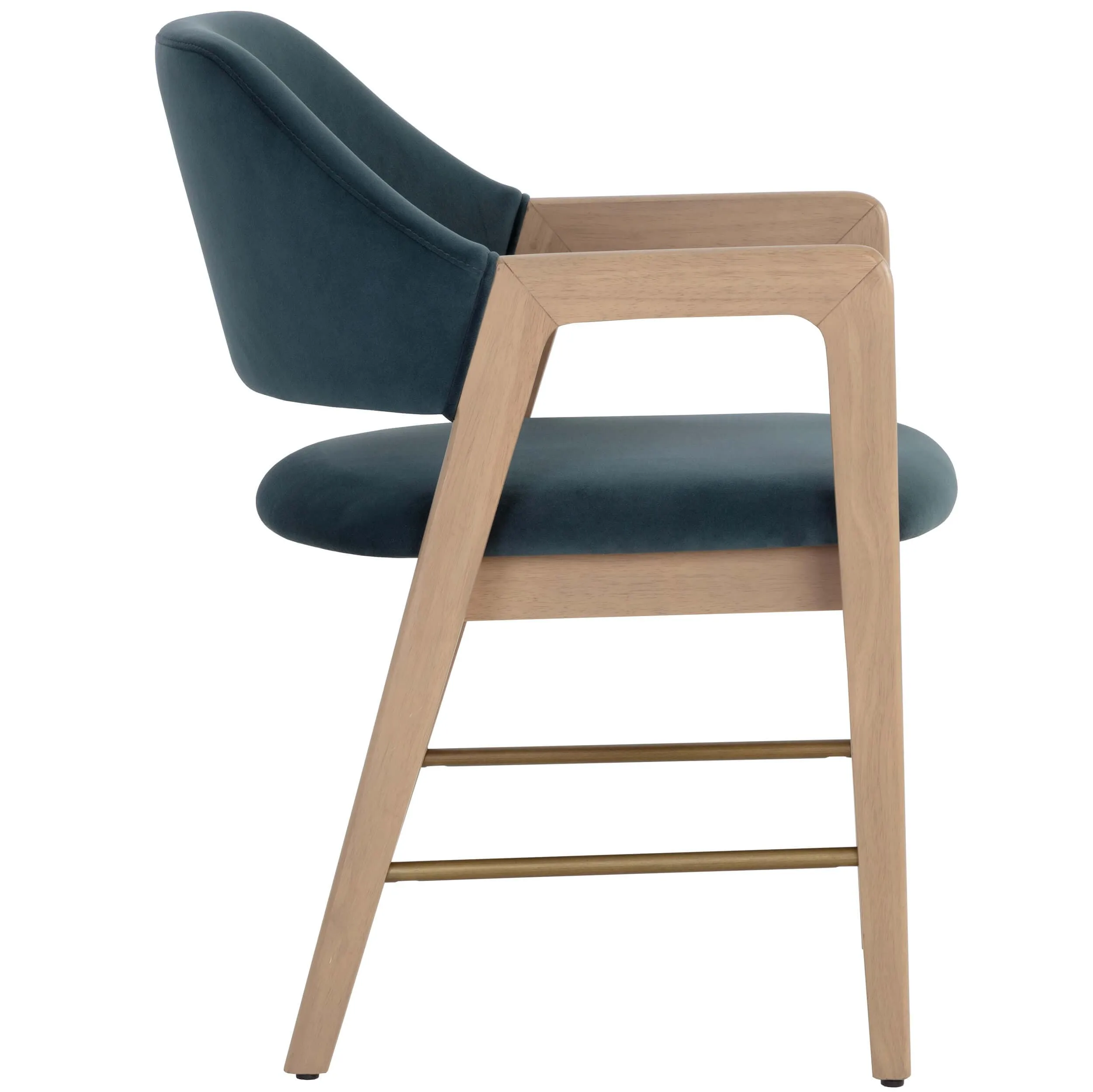 Milton Arm Chair, Meg Dusty Teal/Light Wash, Set of 2