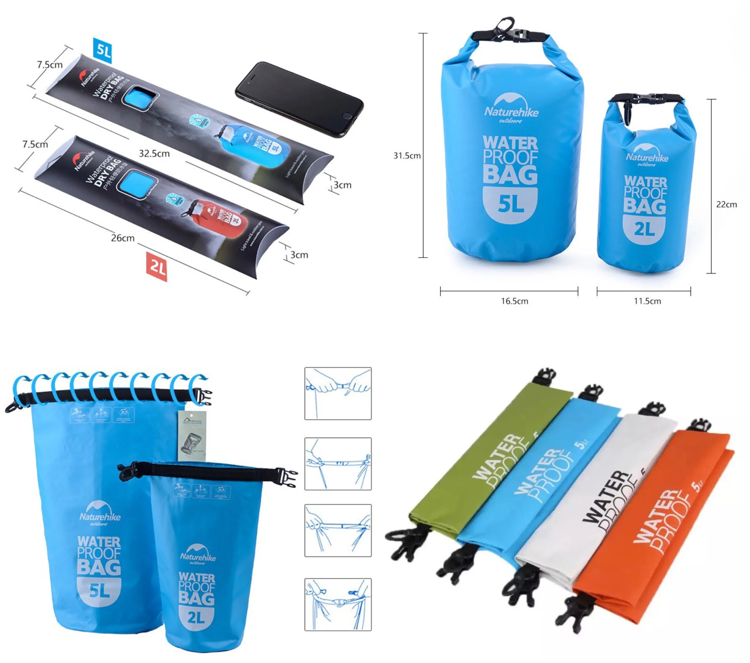 NatureHike 2L 5L Outdoor Waterproof Bags