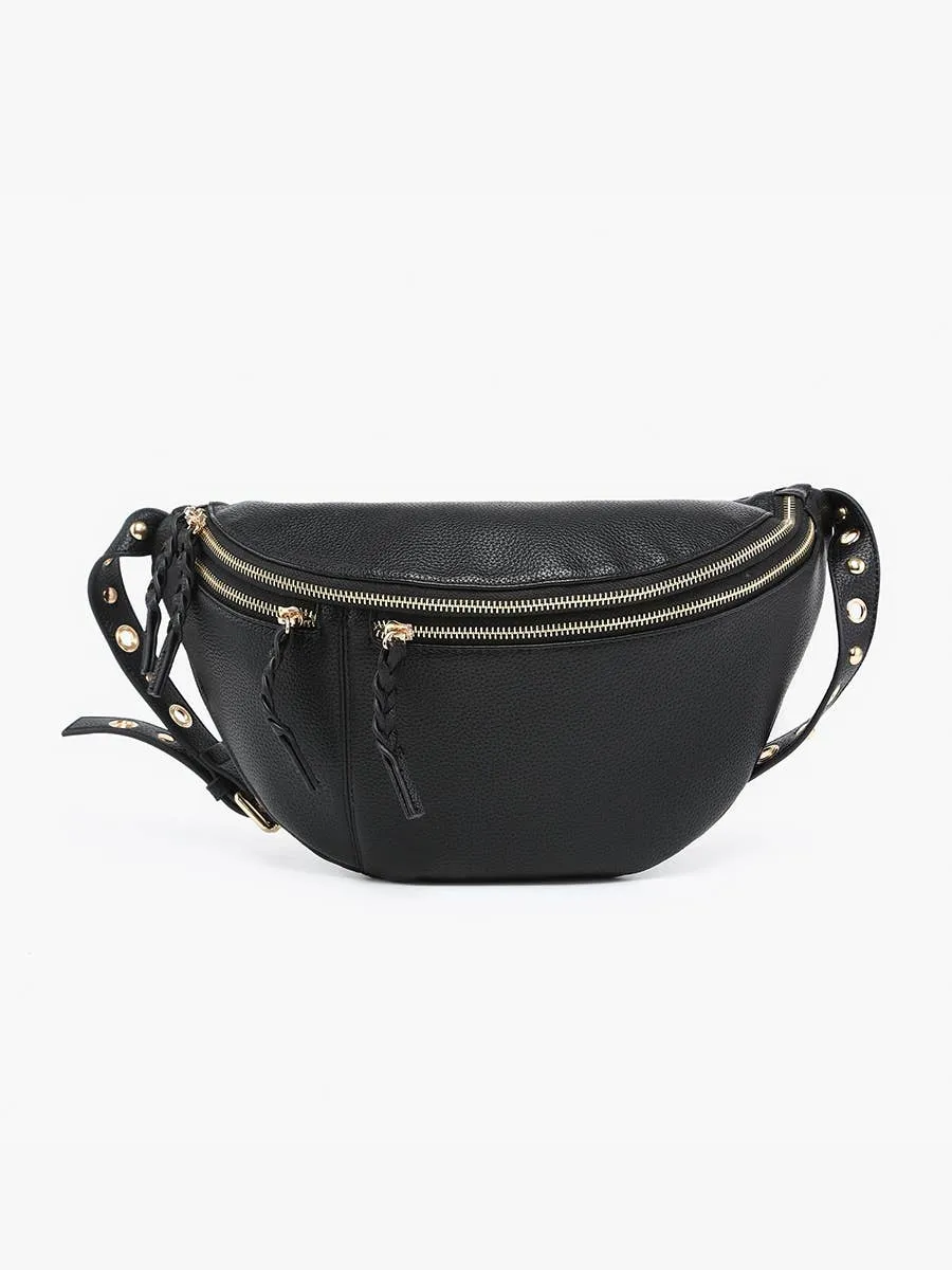 Nova Black Studded Sling Bag