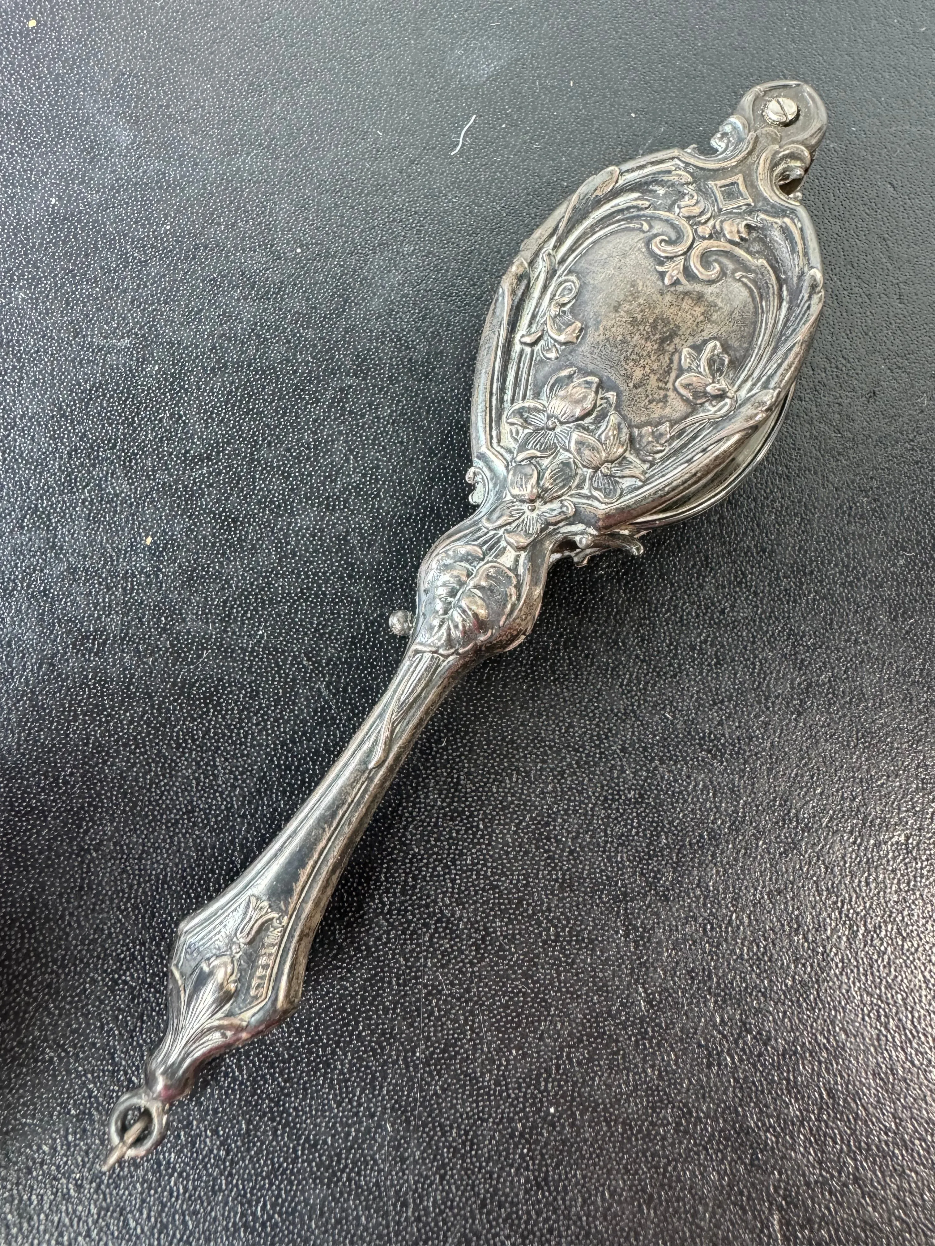 Ornate Vintage Sterling Silver Lorgnette Glasses