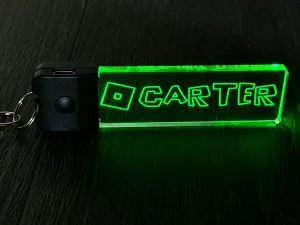 Personalized Roblox themed Light Up Name Keychain | USA Made | Color Changing | Stocking Stuffer | Acrylic Name Tag | Swag | Gift Idea