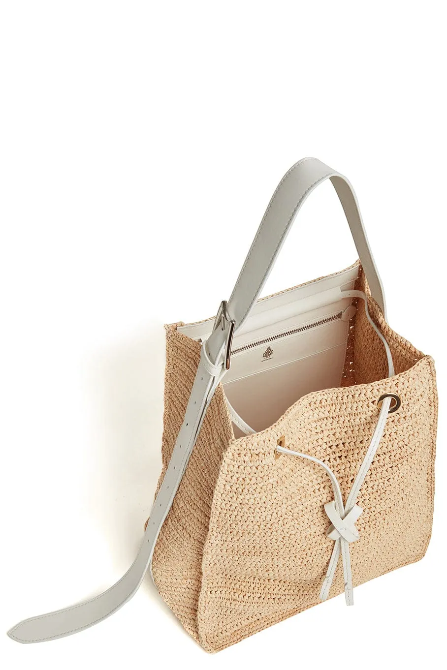 Pyramid Raffia Bucket Bag