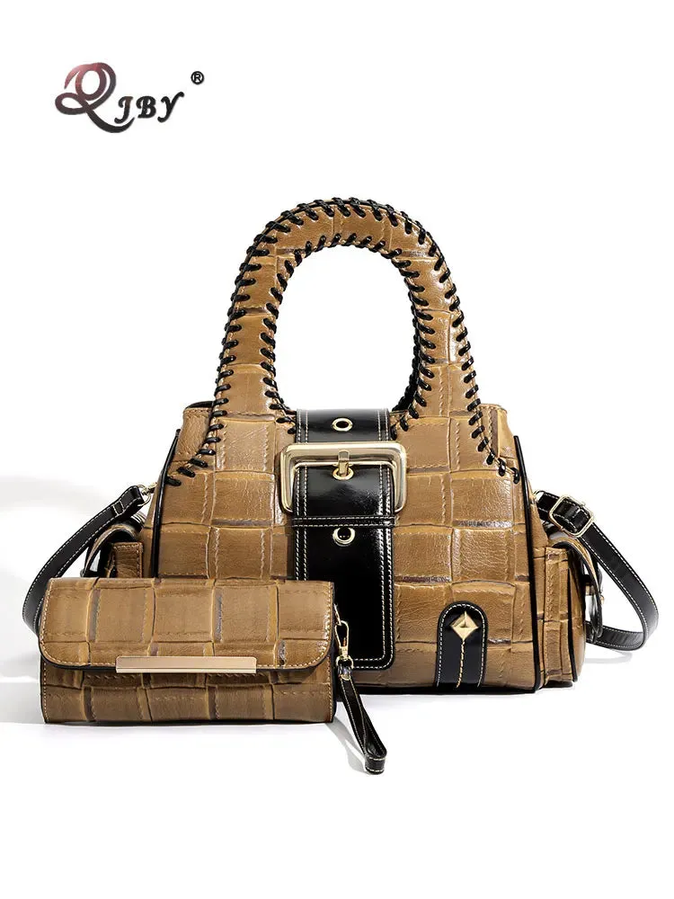 QJBY woven leather handbag