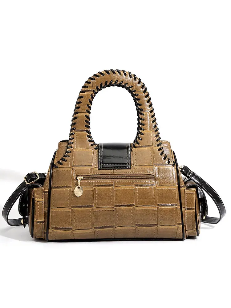 QJBY woven leather handbag