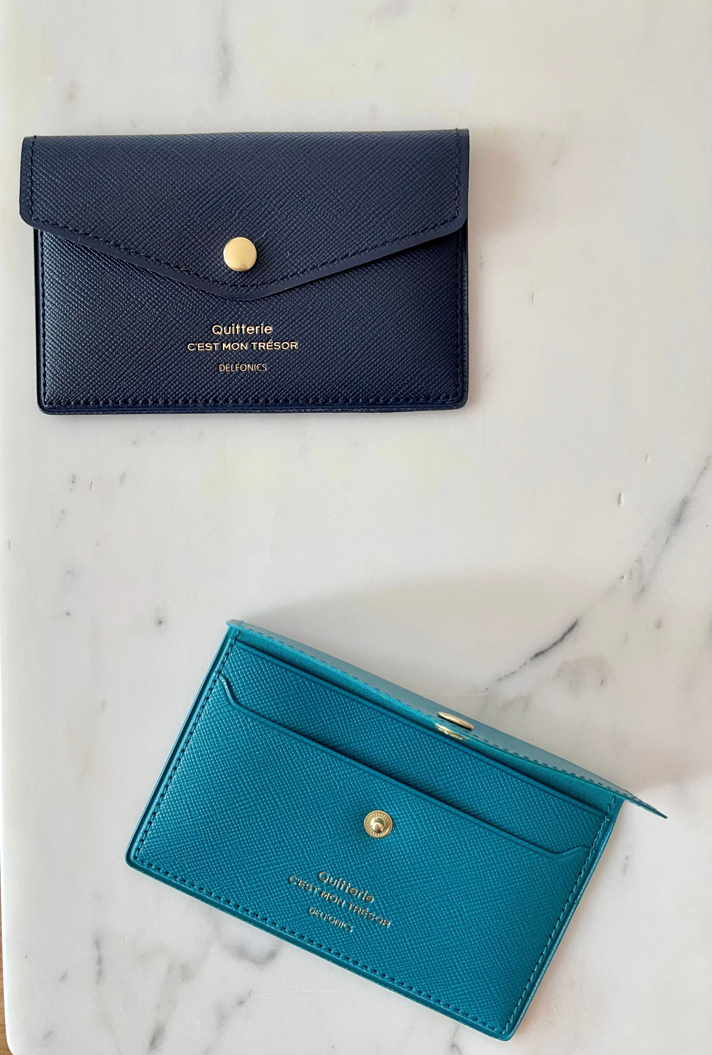 Quitterie Snap Card Case – Navy Blue