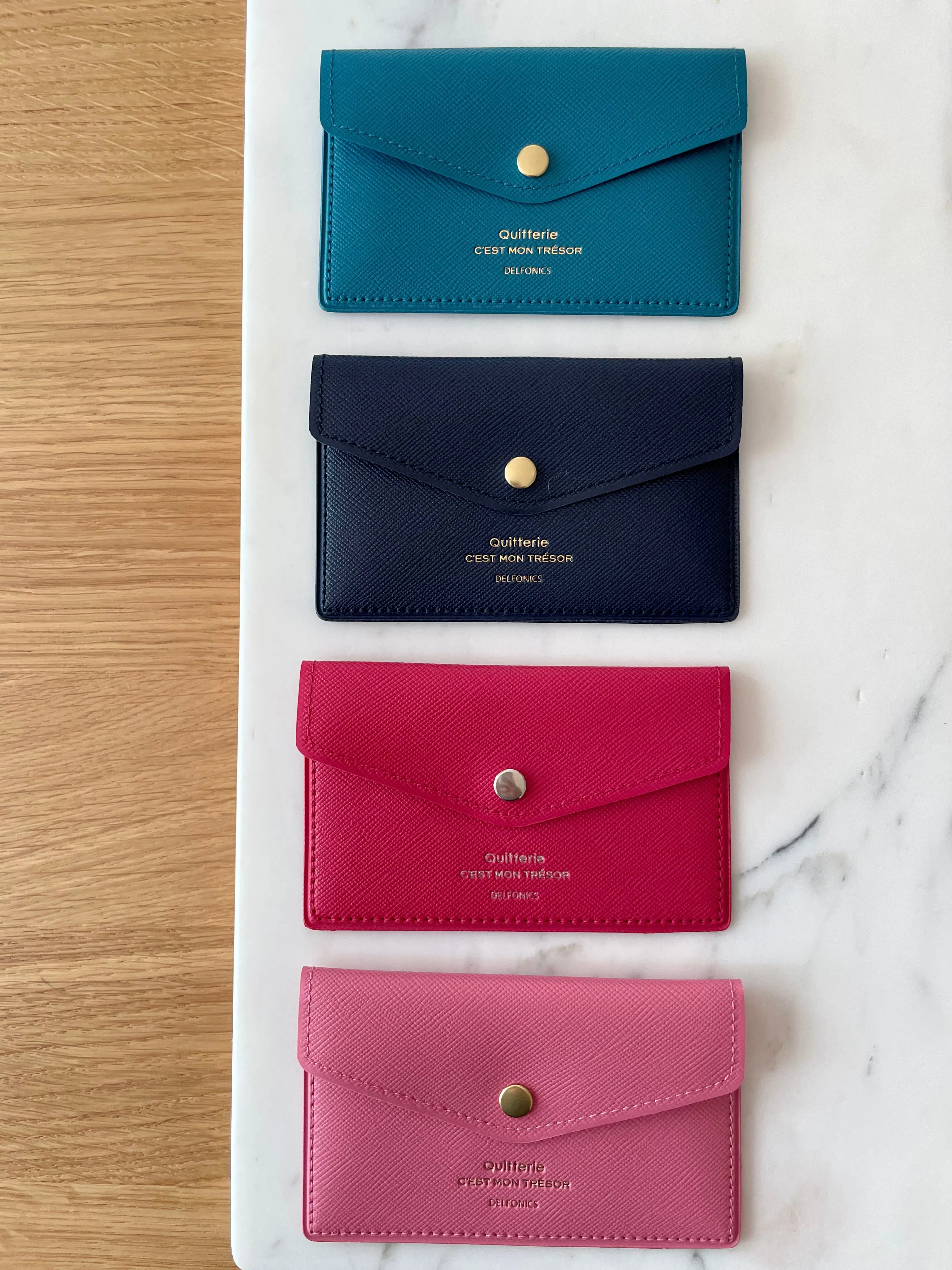 Quitterie Snap Card Case – Navy Blue