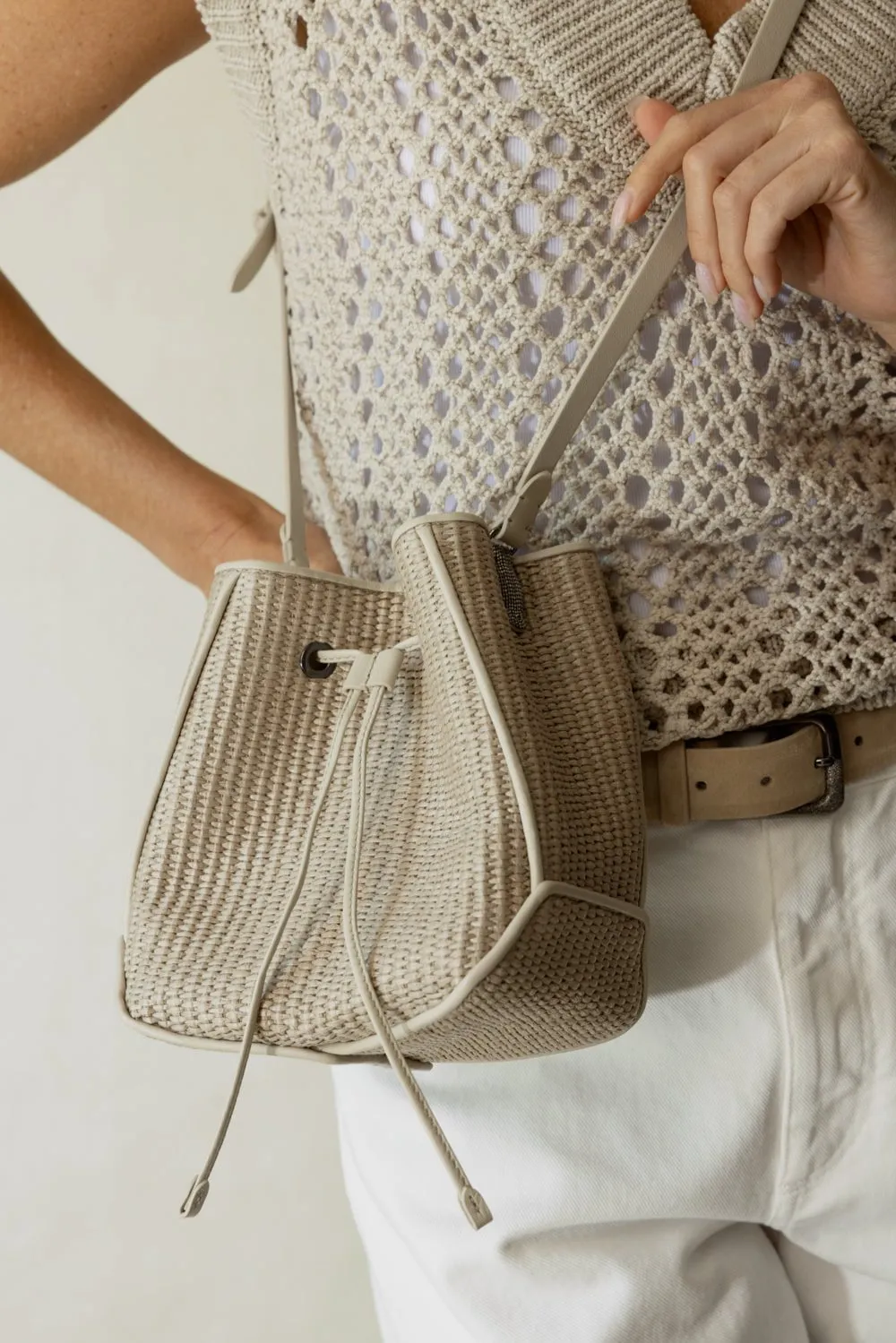 Raffia Bucket Bag