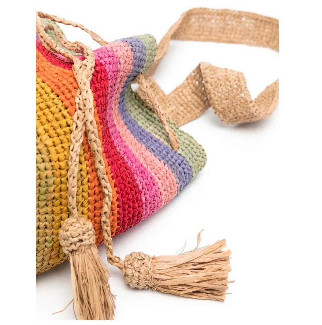 Rainbow Raffia Satchel