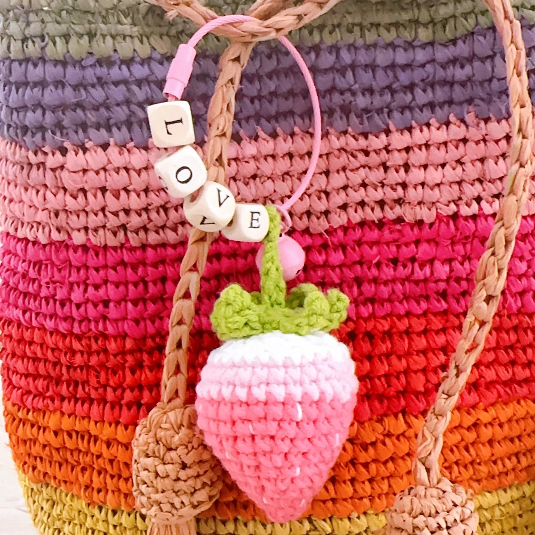 Rainbow Raffia Satchel