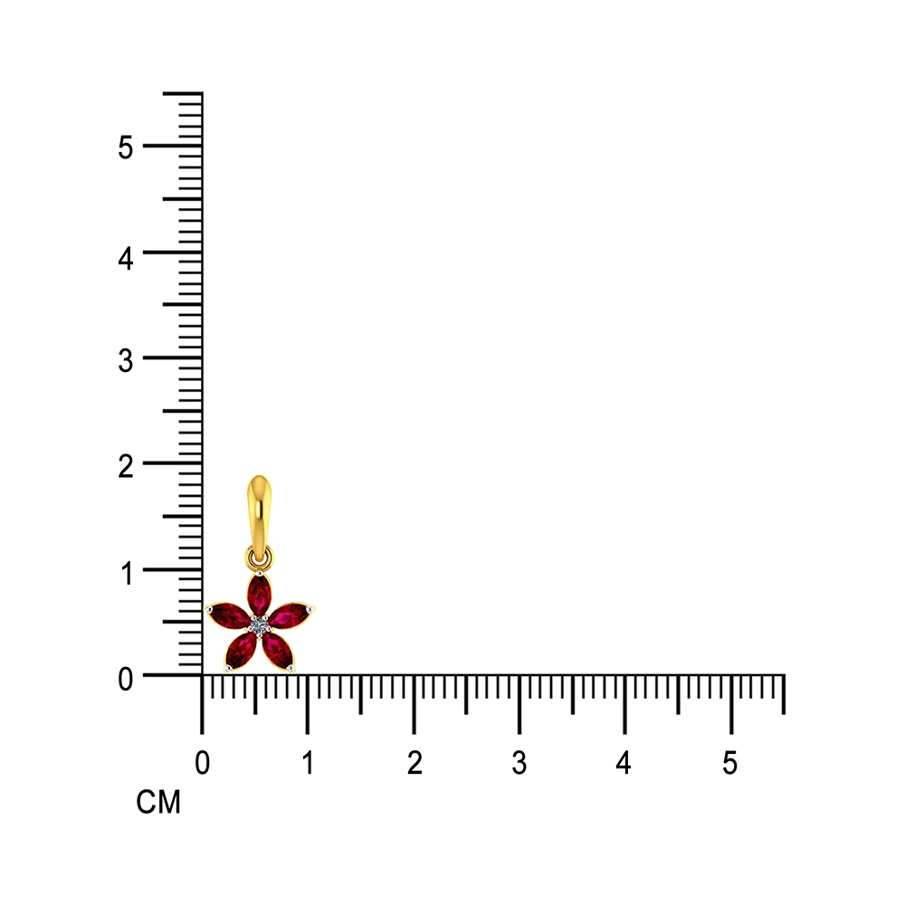 Scarlet Petal Gold Pendant