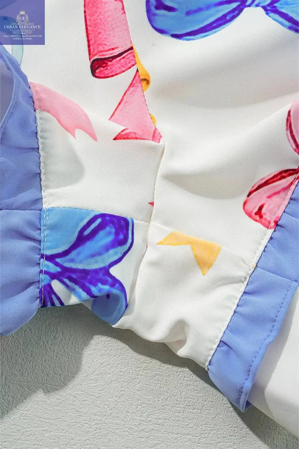 Sky Blue Bow Print Pajama Set