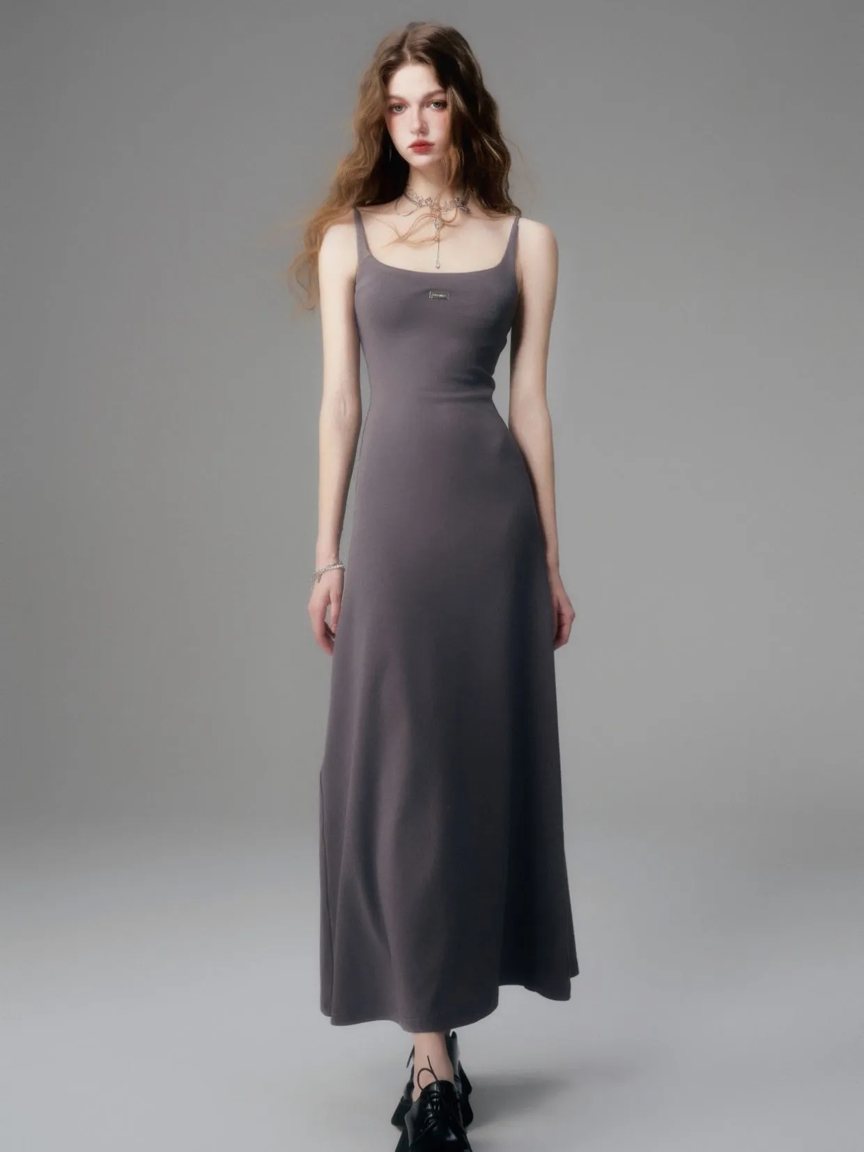 Sleek Noir Maxi Dress