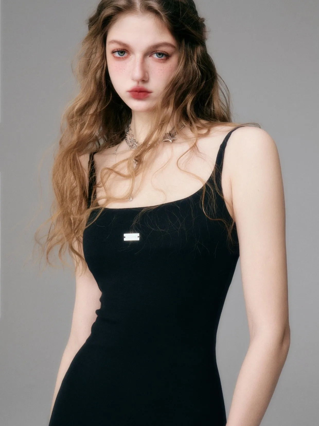 Sleek Noir Maxi Dress