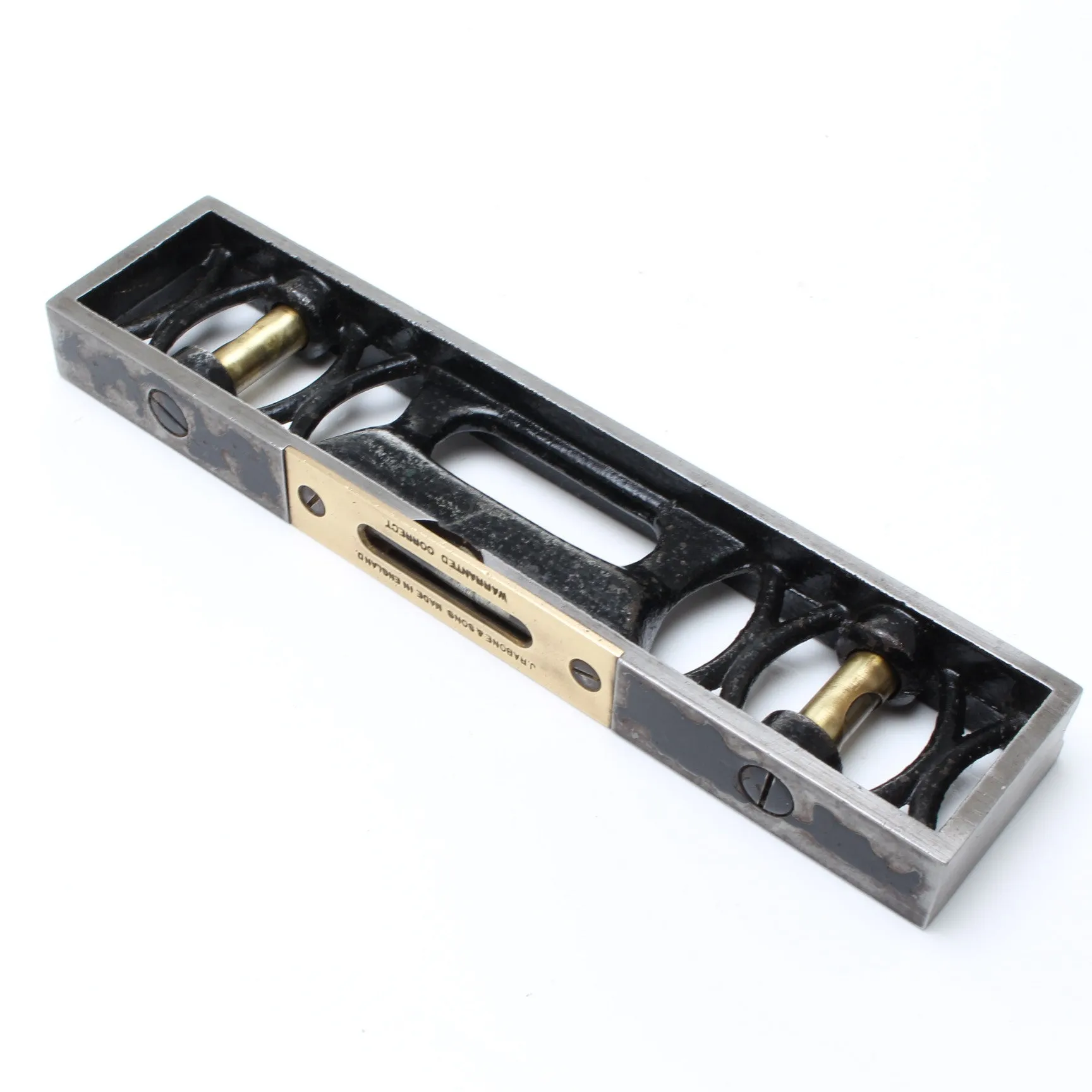 SOLD: Old Ornate Rabone Spirit Level – 9 inch