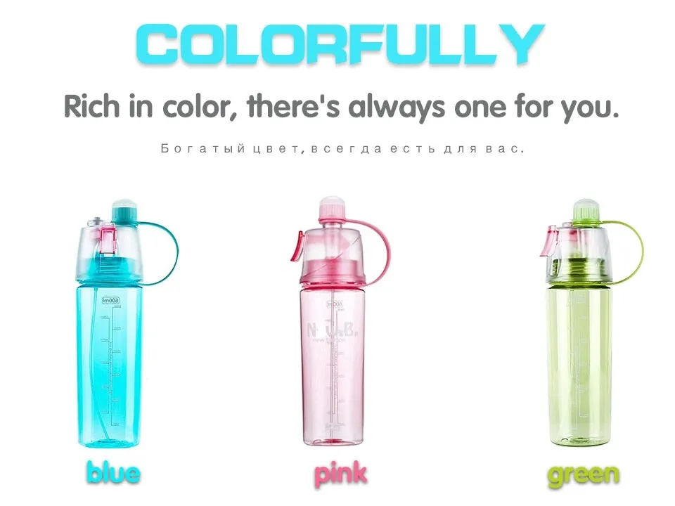 Spray Plastic Sport Water Bottle