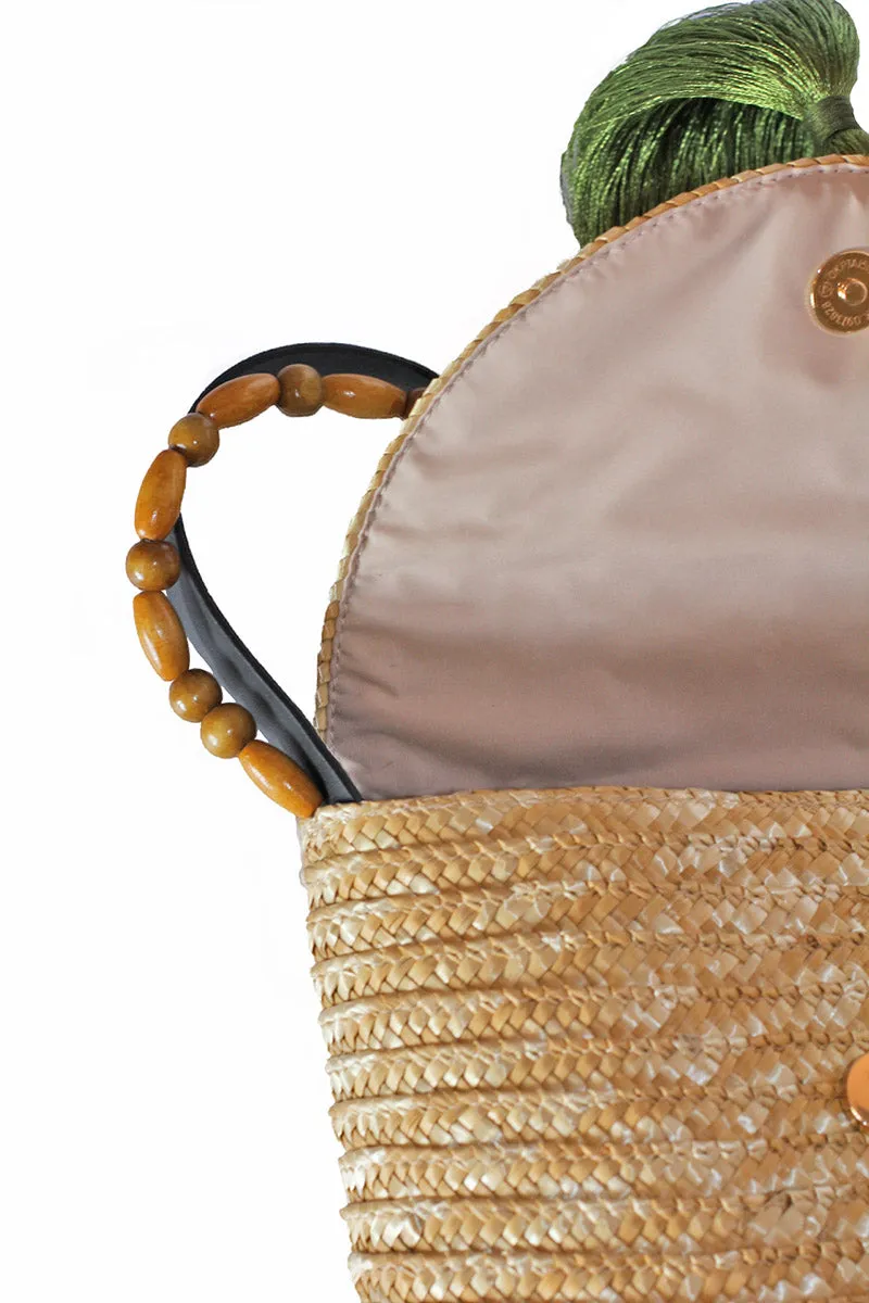 ėSSä Straw Tote Bag with Beads