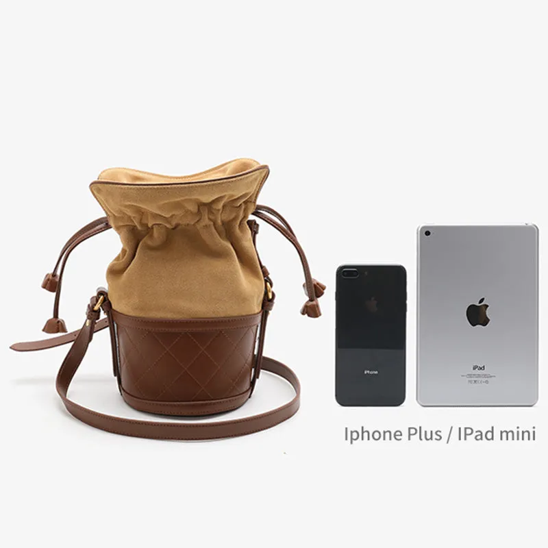 Stylish Womens Bucket Bag Leather Crossbody Bags Purse for Women