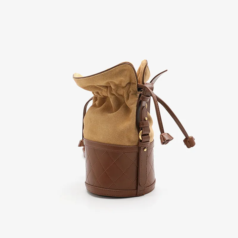 Stylish Womens Bucket Bag Leather Crossbody Bags Purse for Women