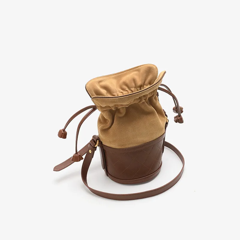 Stylish Womens Bucket Bag Leather Crossbody Bags Purse for Women