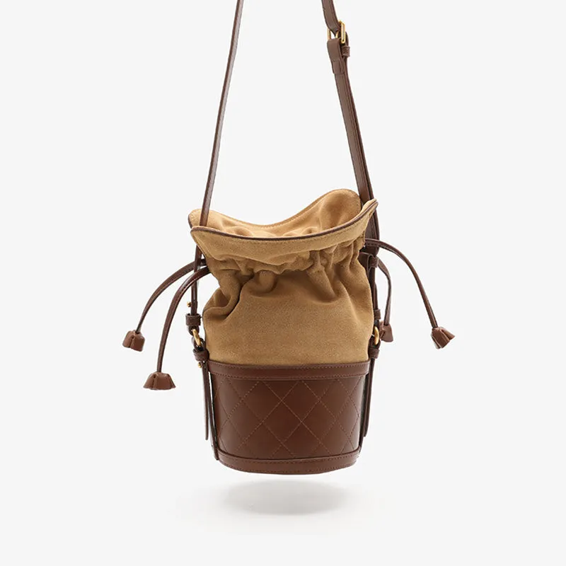 Stylish Womens Bucket Bag Leather Crossbody Bags Purse for Women