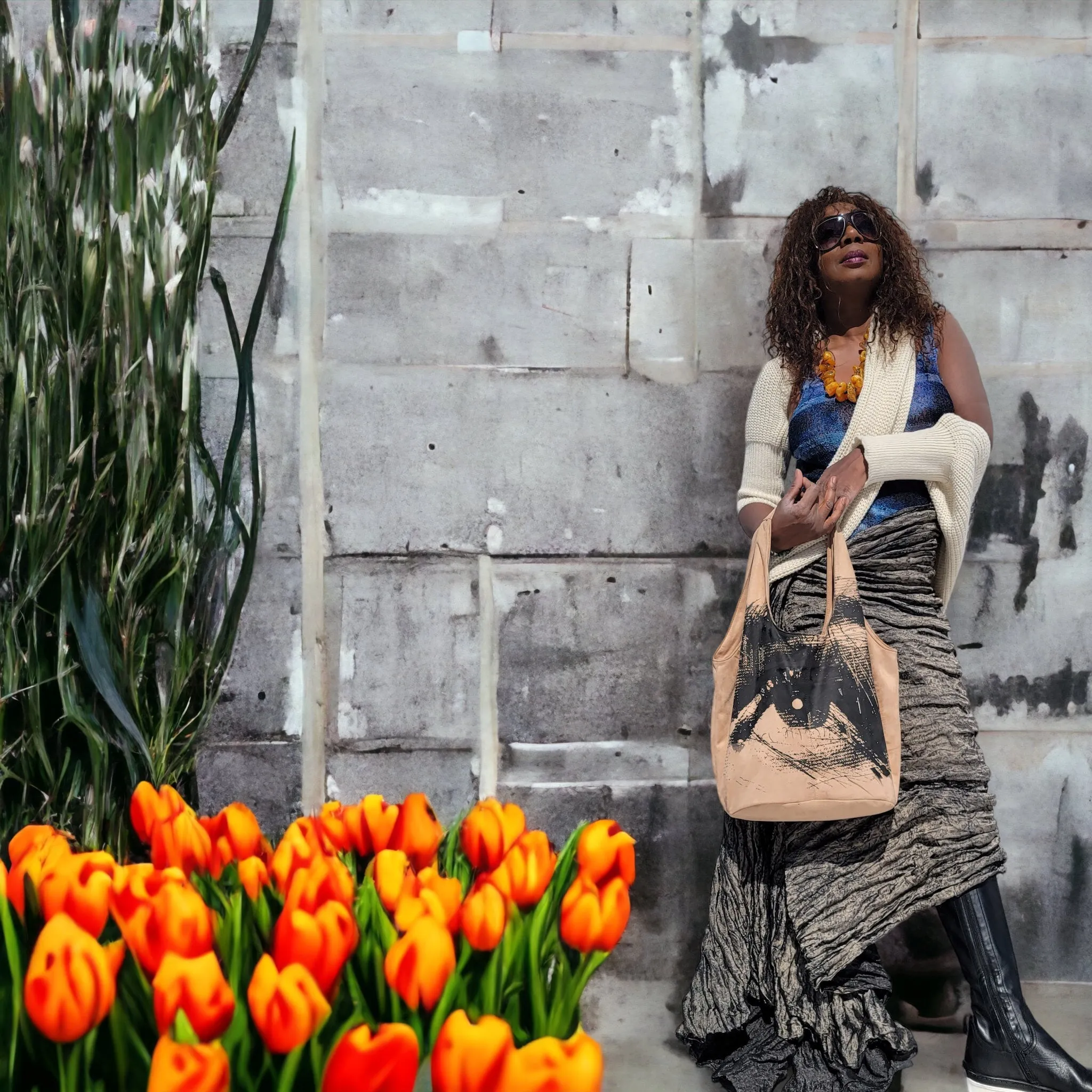 Suede  Eye Bucket bag