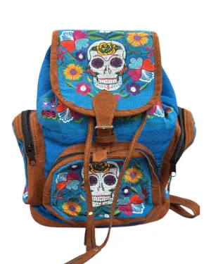 Sugar Skull Embroidered Backpack