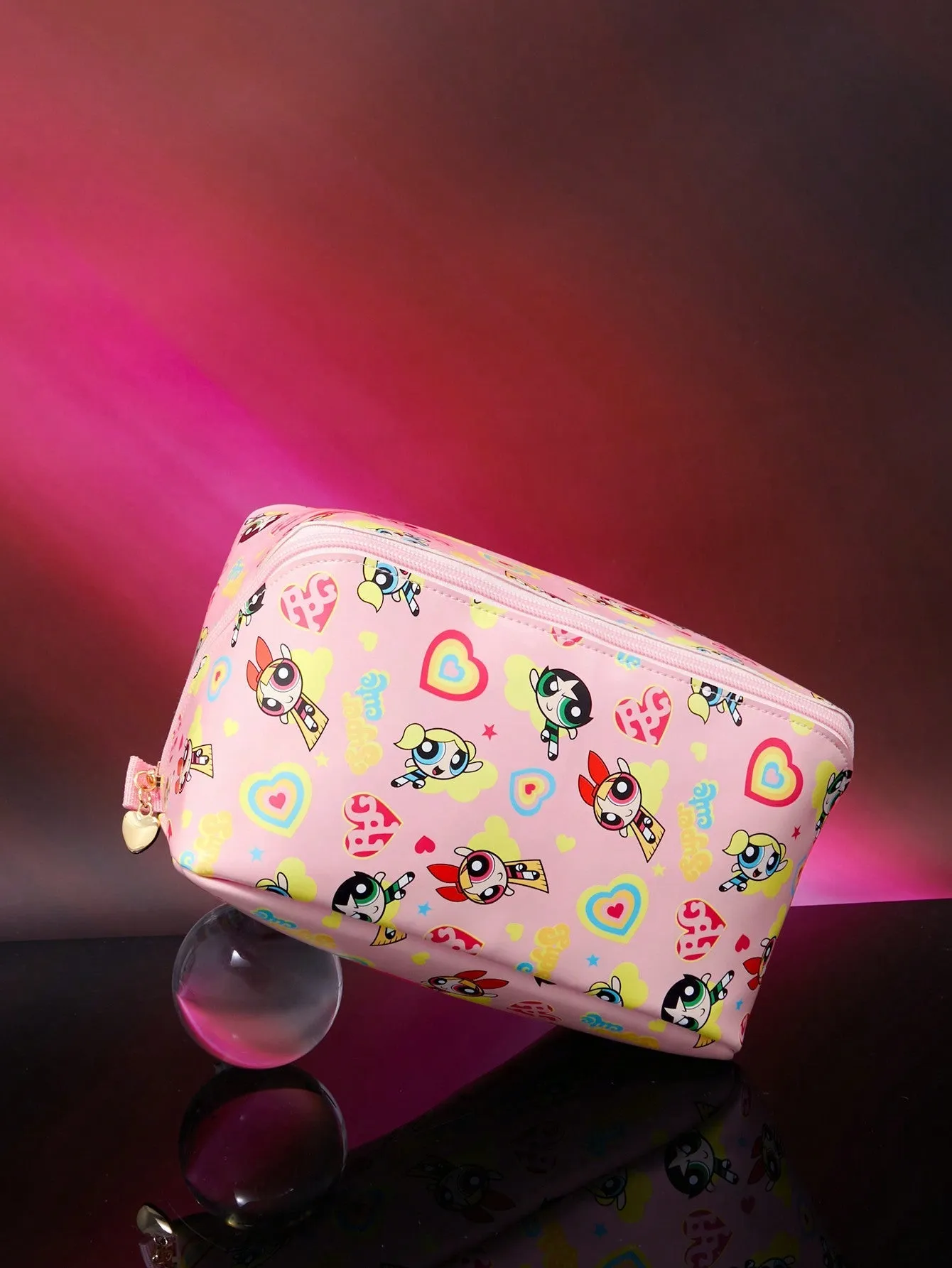 THE POWERPUFF GIRLS X SHEIN Cute Full Printed Cosmetic Bag