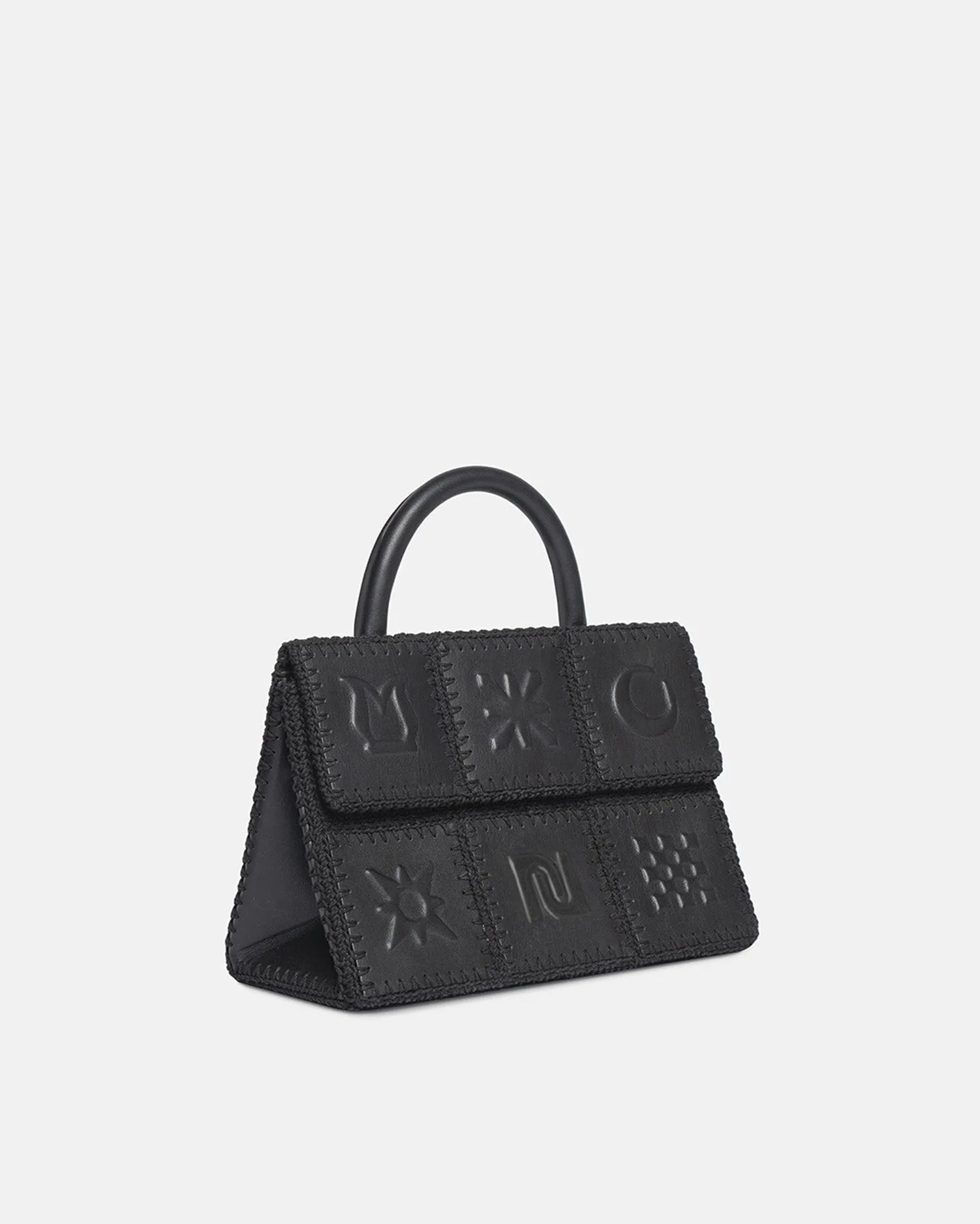 The Sandi Symbol - Top Handle Bag - Black