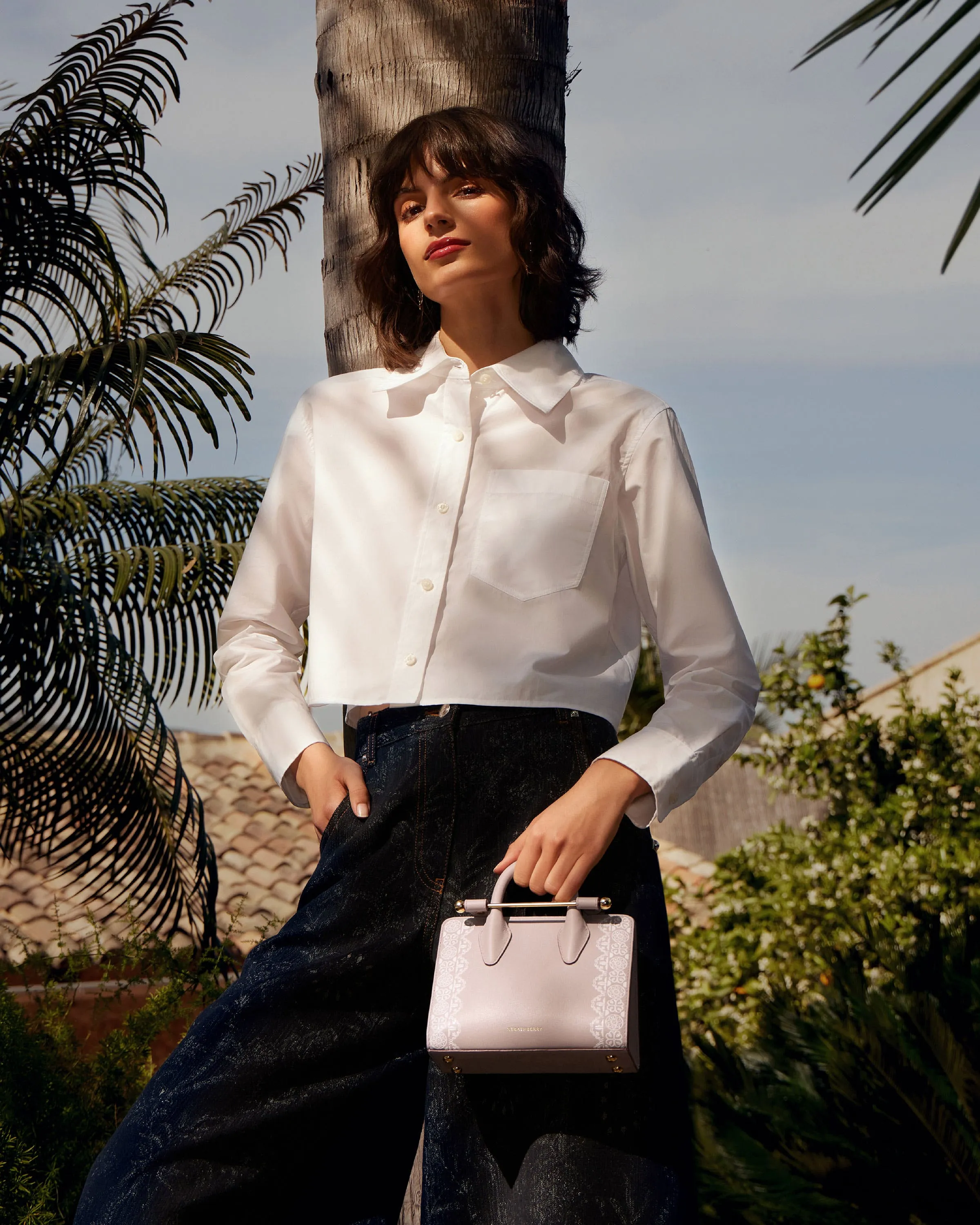 The Strathberry Nano Tote - Lace Lilac