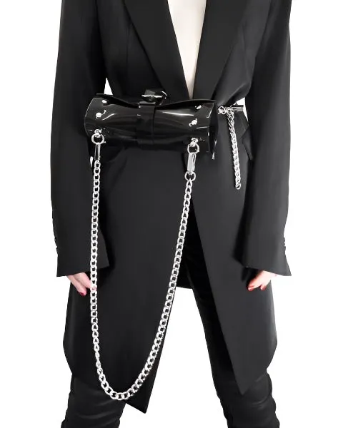 'The Tubular'  Jivomir Domoustchiev original  vinyl studded chain bag
