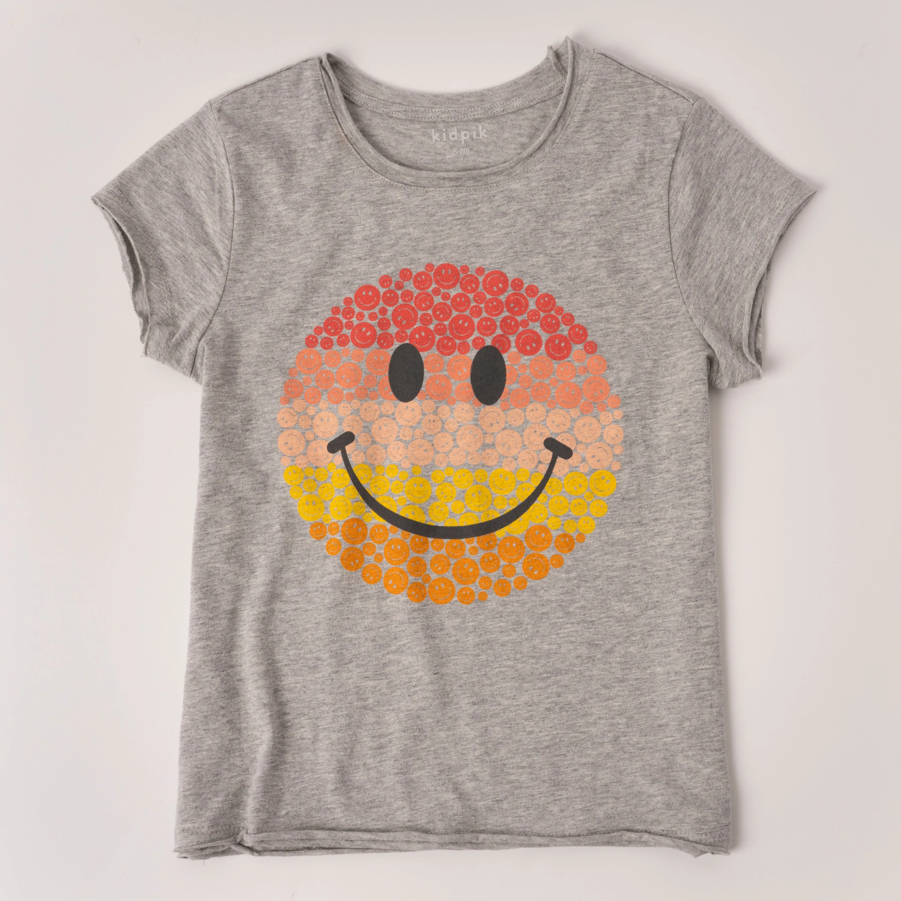 Tonal Smiley Raw Edge Tee