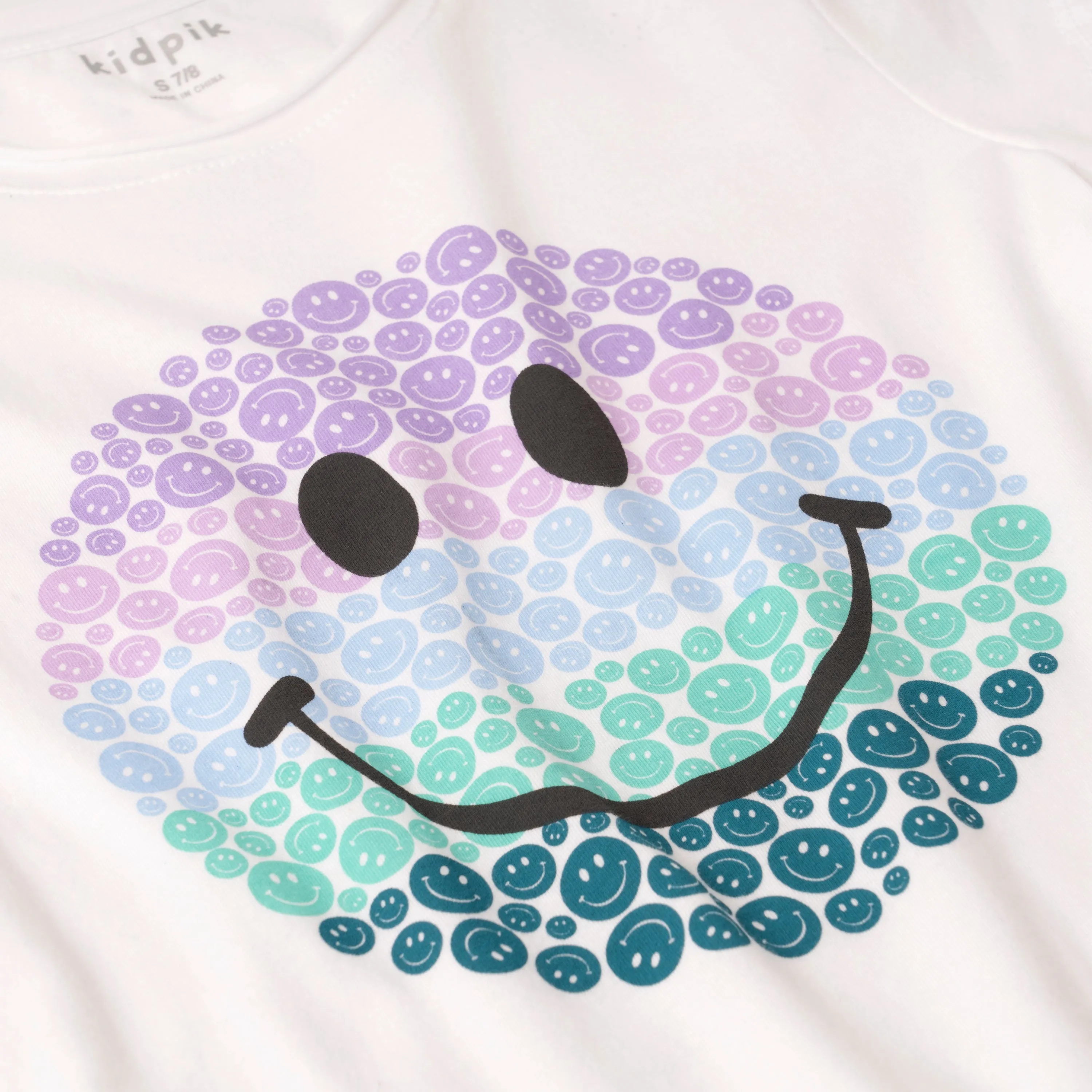 Tonal Smiley Raw Edge Tee
