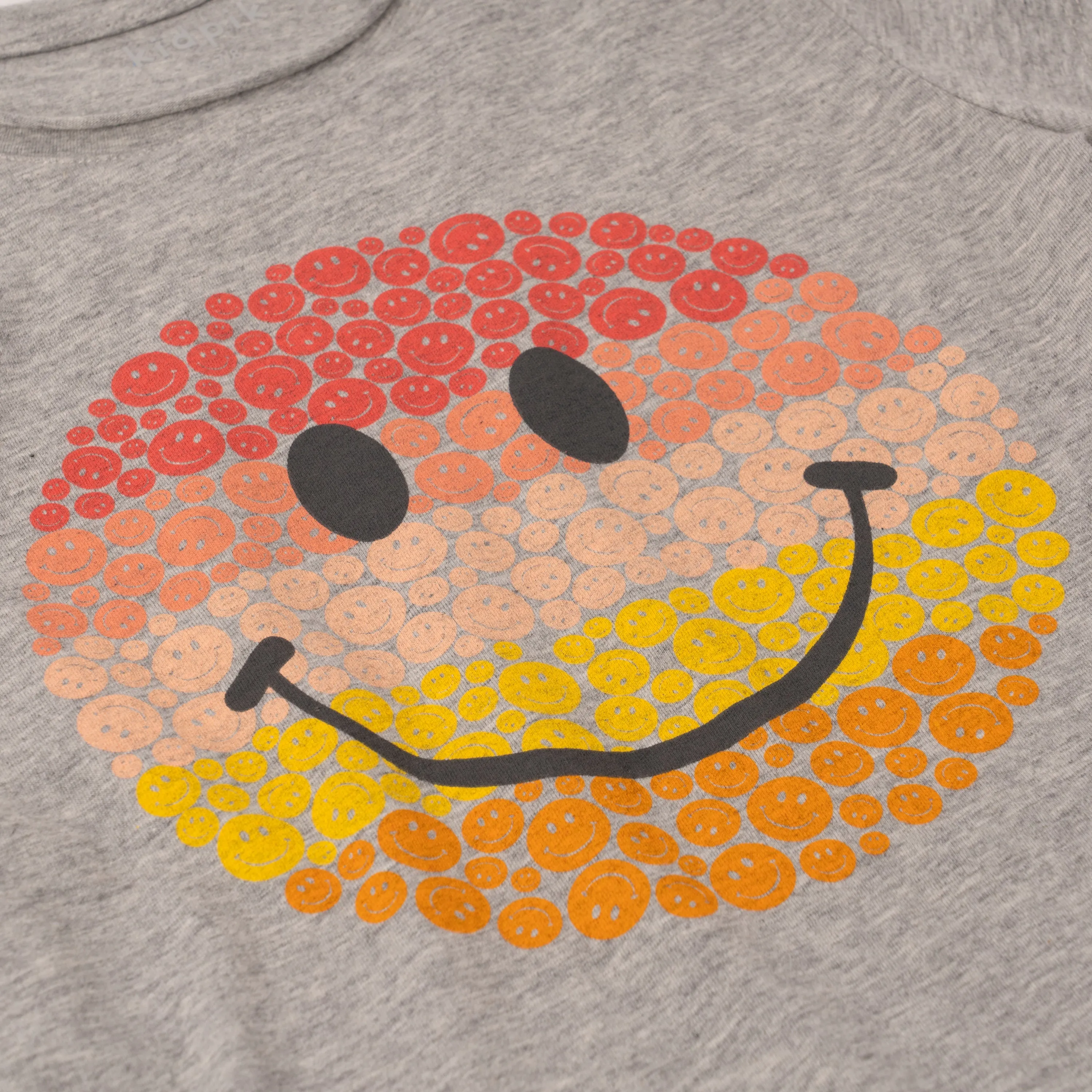 Tonal Smiley Raw Edge Tee