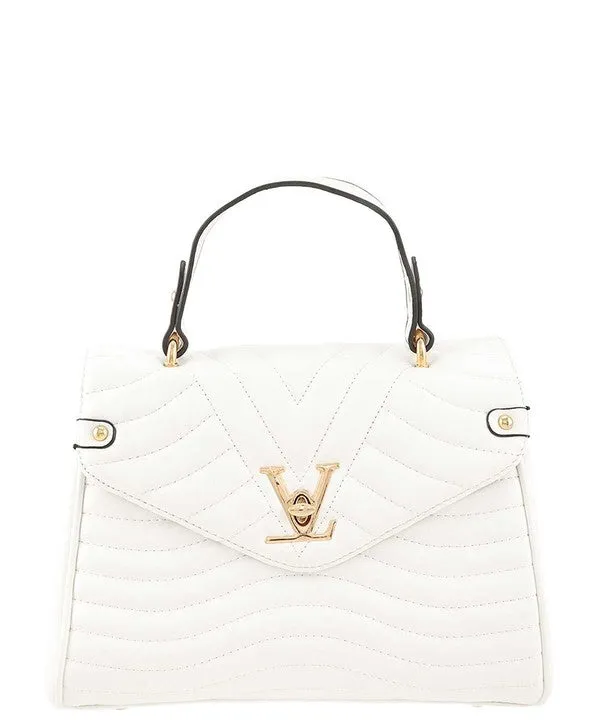 V Accent Crossbody Bag with Handle
