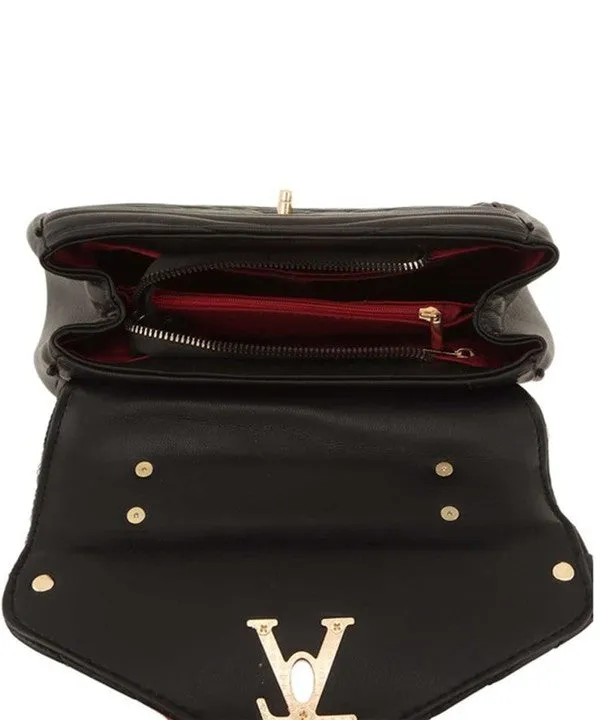 V Accent Crossbody Bag with Handle
